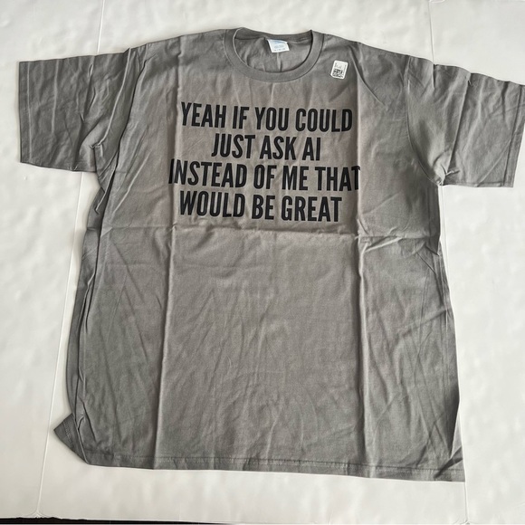 New AI ARTIFICIAL INTELLIGENCE GRAPHIC T-SHIRT MENS XL Funny Gift Slate - Picture 3 of 6